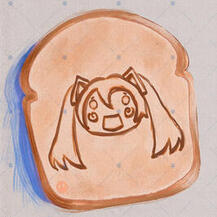 Hatsune Miku Bread Illustration